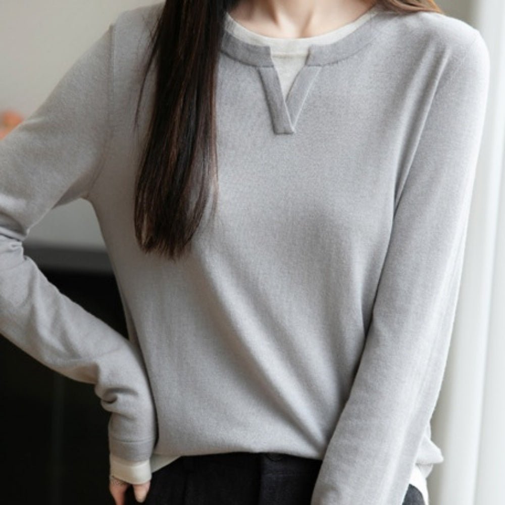 フェイクツーピースニット｜オフィスカジュアル レディース 通販【ミレジェネ】