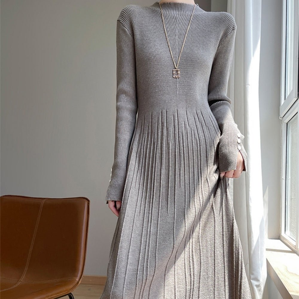 切り替えプリーツニットワンピース｜オフィスカジュアル レディース 通販【ミレジェネ】