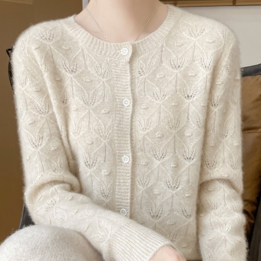 レース調ウールカーディガン｜オフィスカジュアル レディース 通販【ミレジェネ】