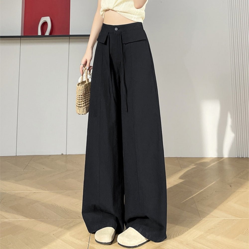 コットンリネンウエストアクセントワイドパンツ｜オフィスカジュアル レディース 通販【ミレジェネ】