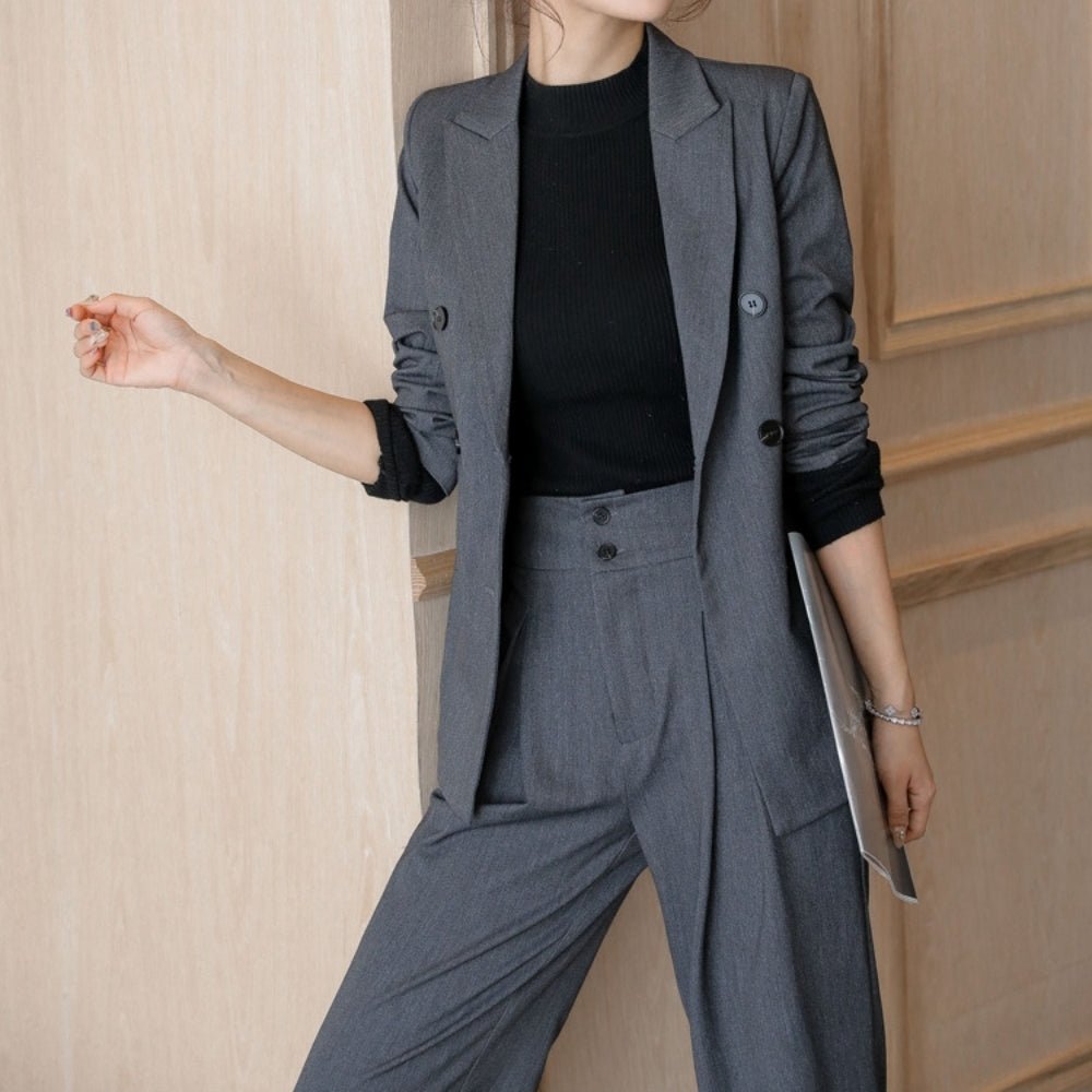ハイウエストワイドパンツ・ダブルジャケットセットアップ｜オフィスカジュアル レディース 通販【ミレジェネ】