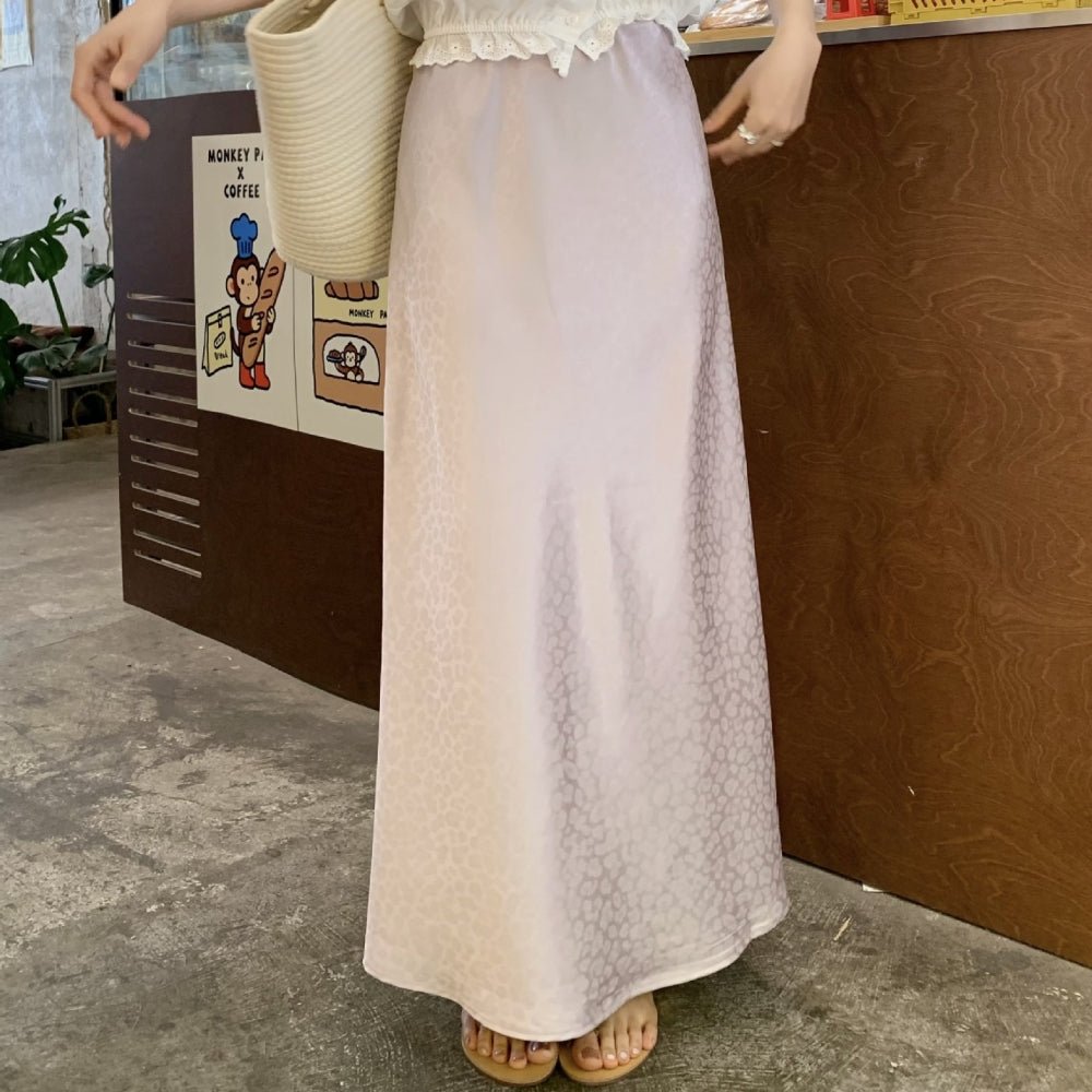 レオパ柄サテンマーメイドスカート｜オフィスカジュアル レディース 通販【ミレジェネ】