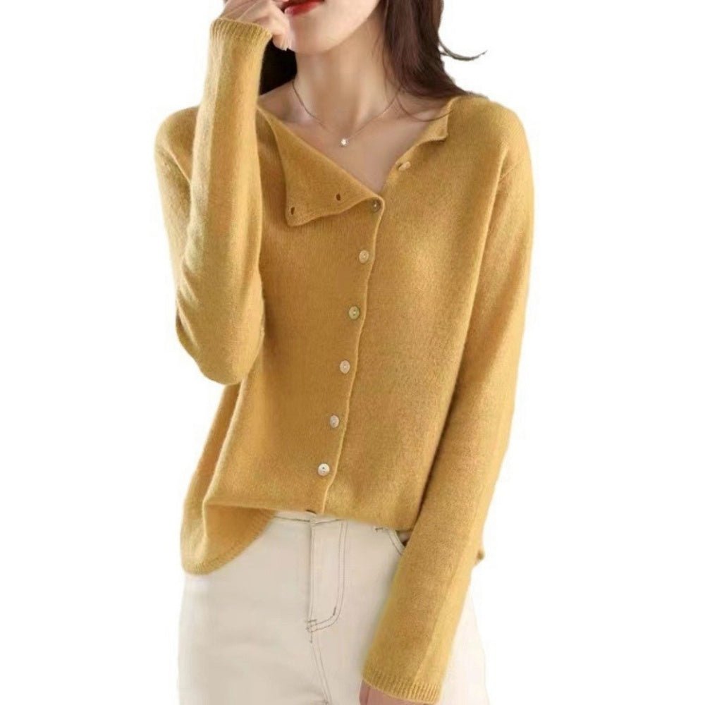 サイドボタンニットカーディガン｜オフィスカジュアル レディース 通販【ミレジェネ】