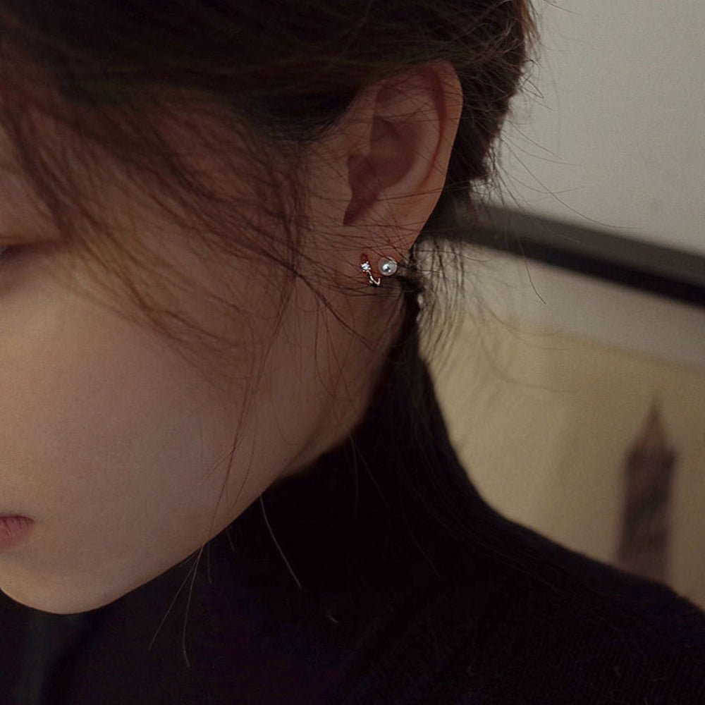 パールアクセントリングピアス｜オフィスカジュアル レディース 通販【ミレジェネ】