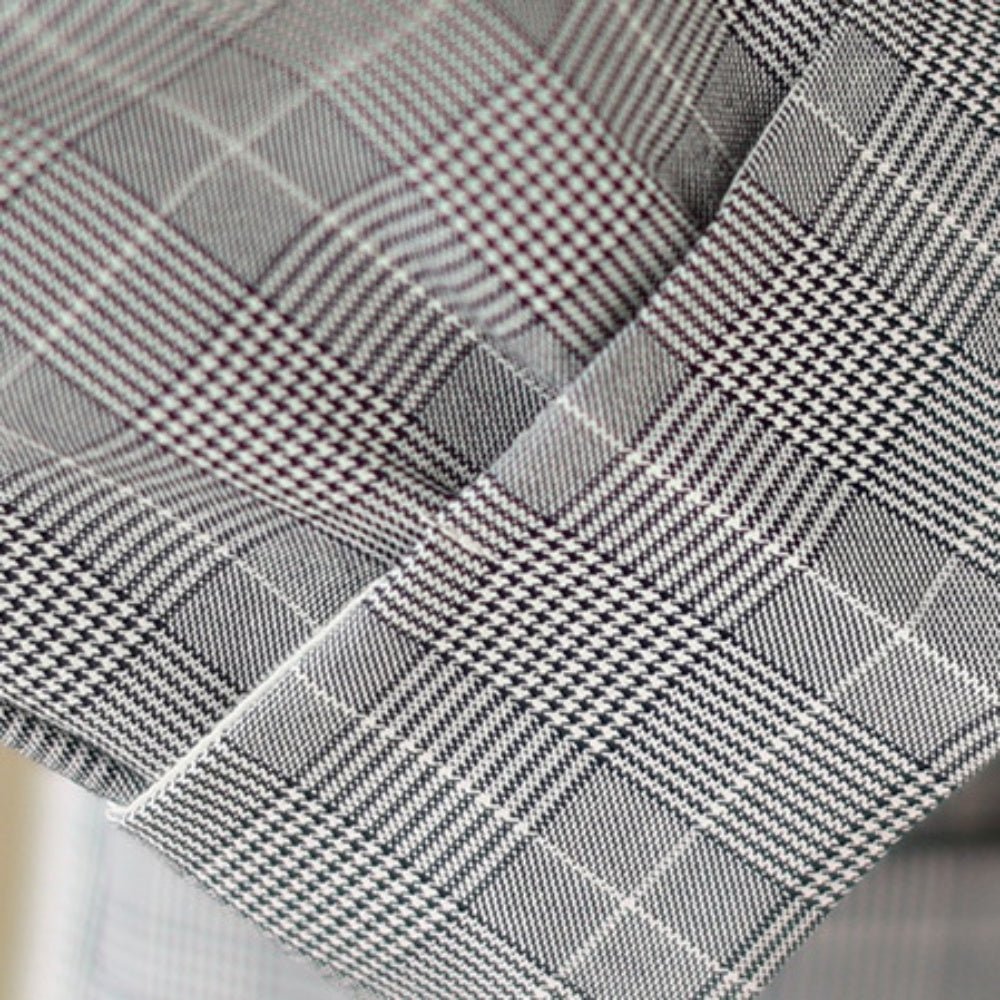 テーラードカラーチェック柄七分袖ジャケット｜オフィスカジュアル