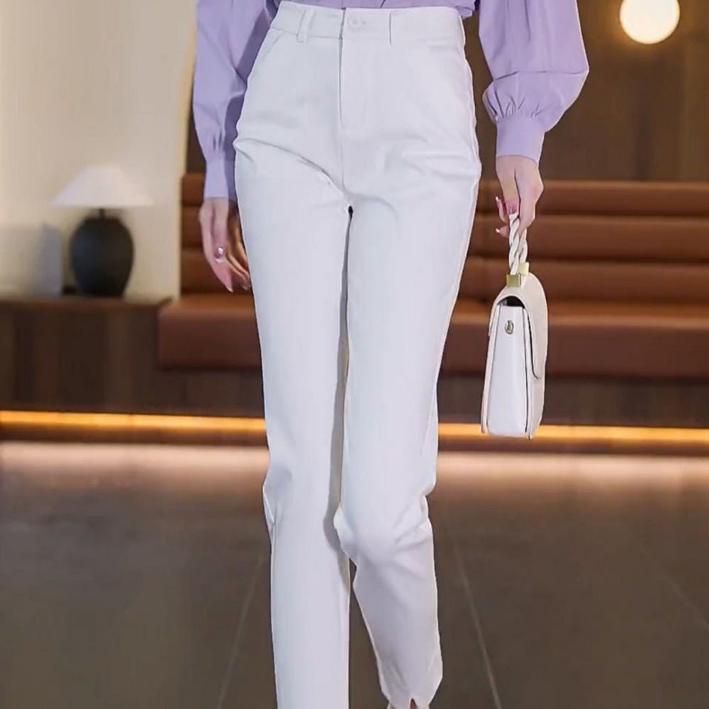 裾スリット入りストレートパンツ｜オフィスカジュアル レディース 通販【ミレジェネ】