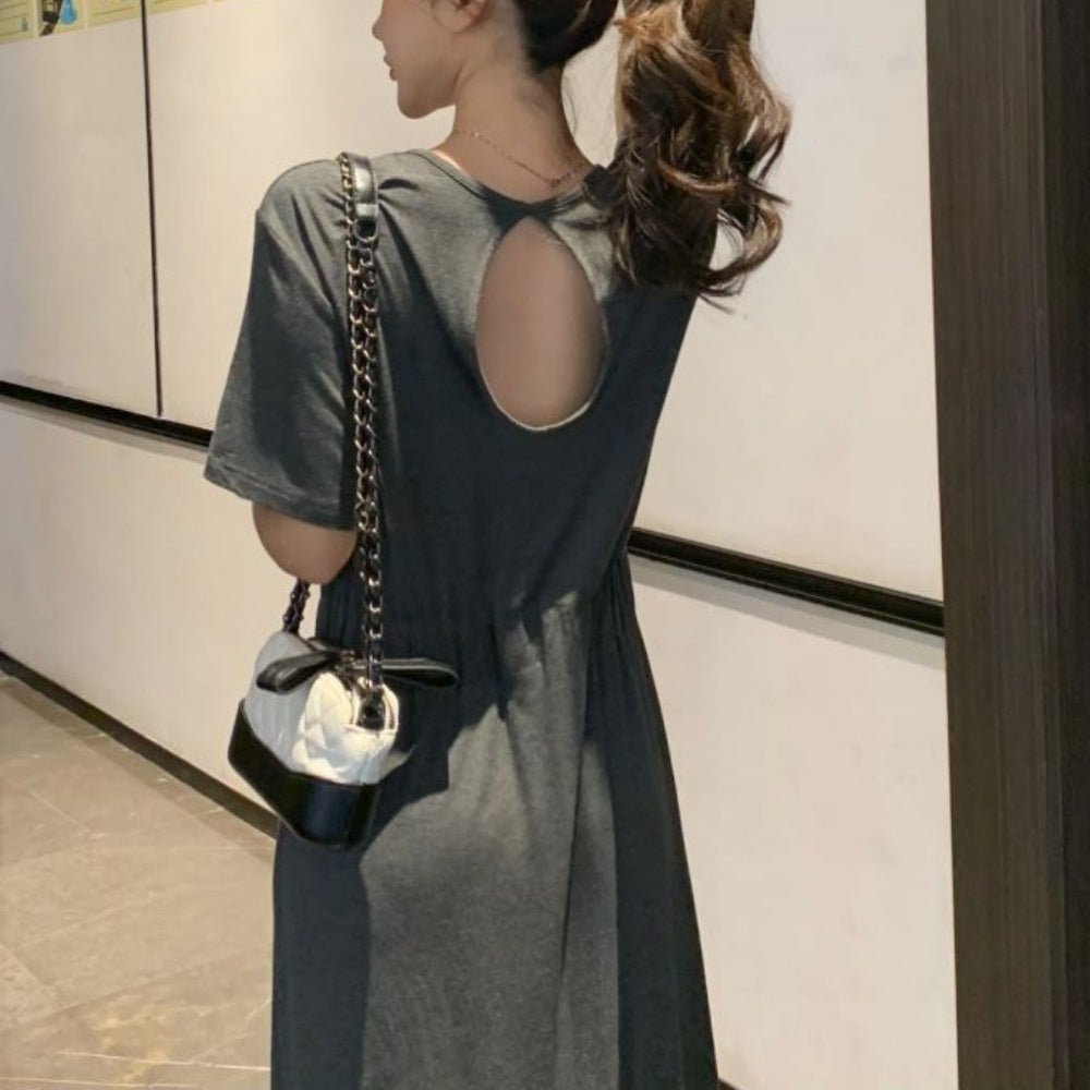 ウエストギャザーロングワンピース｜オフィスカジュアル レディース 通販【ミレジェネ】