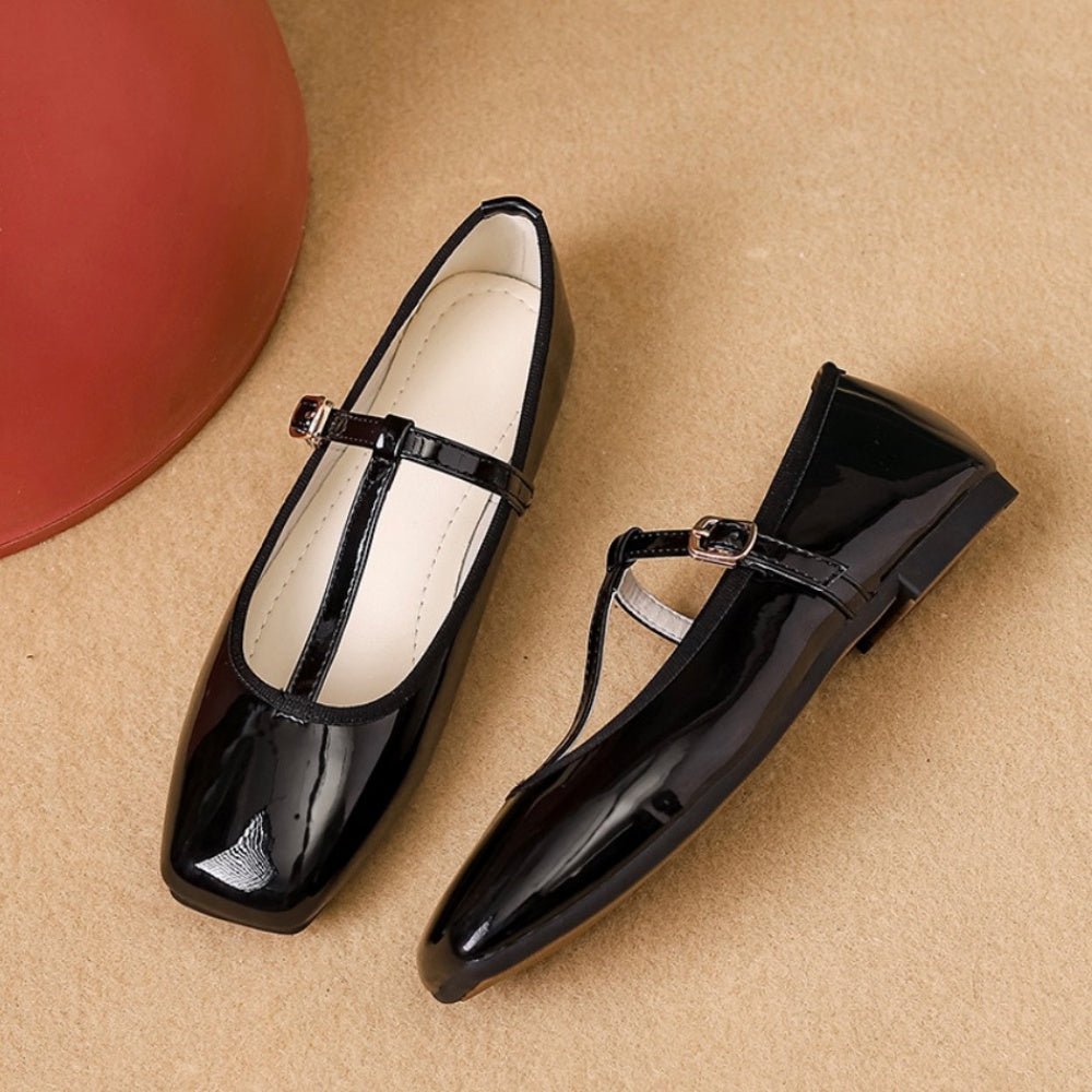 スクエアトゥTストラップパンプス｜オフィスカジュアル レディース