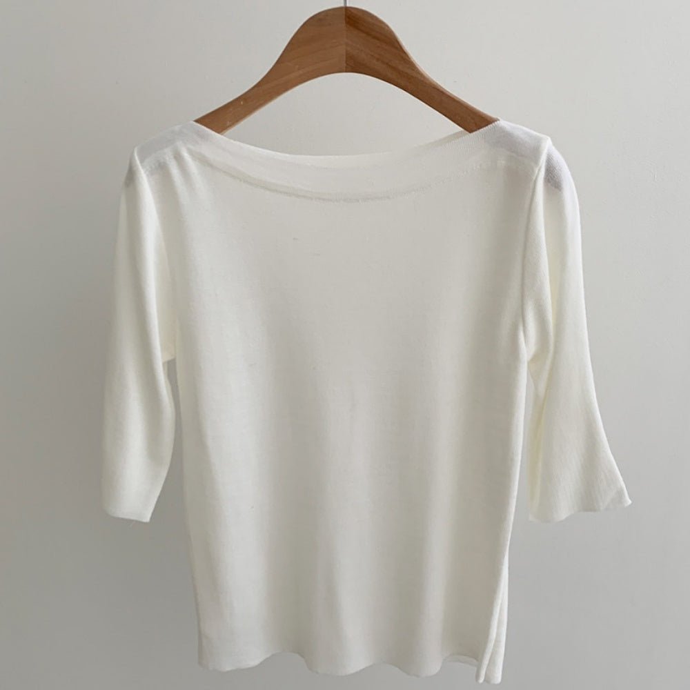 ボートネックシンプルTシャツ｜オフィスカジュアル レディース 通販【ミレジェネ】