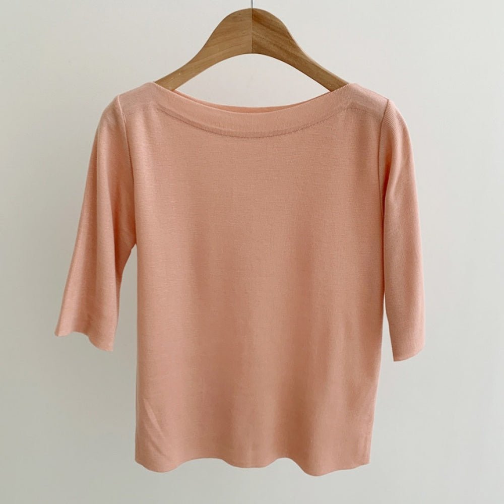 ボートネックシンプルTシャツ｜オフィスカジュアル レディース 通販【ミレジェネ】