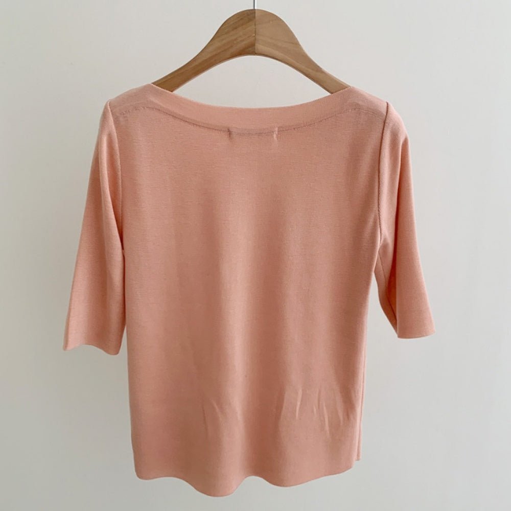 ボートネックシンプルTシャツ｜オフィスカジュアル レディース 通販【ミレジェネ】