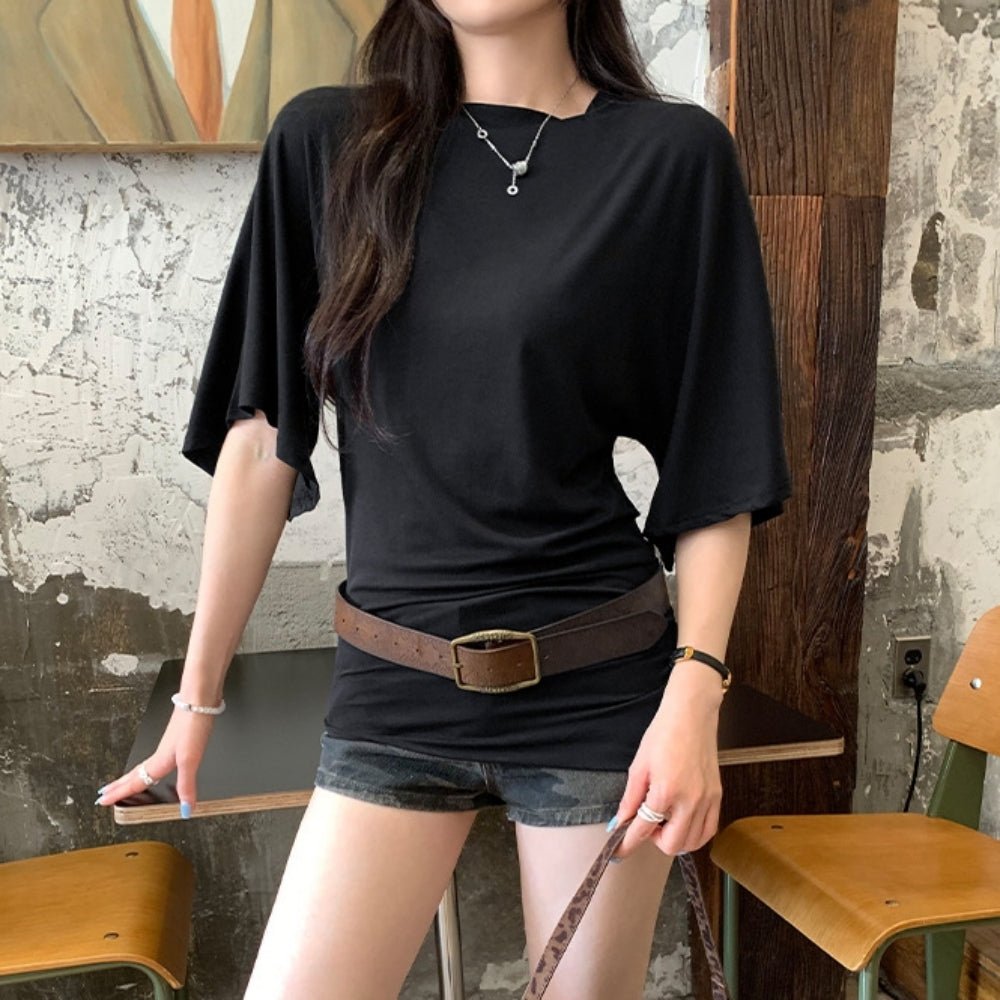 ウエストシェイプワイドスリーブTシャツ｜オフィスカジュアル レディース 通販【ミレジェネ】