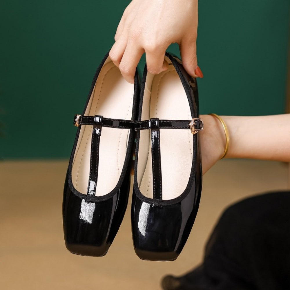 スクエアトゥTストラップパンプス｜オフィスカジュアル レディース