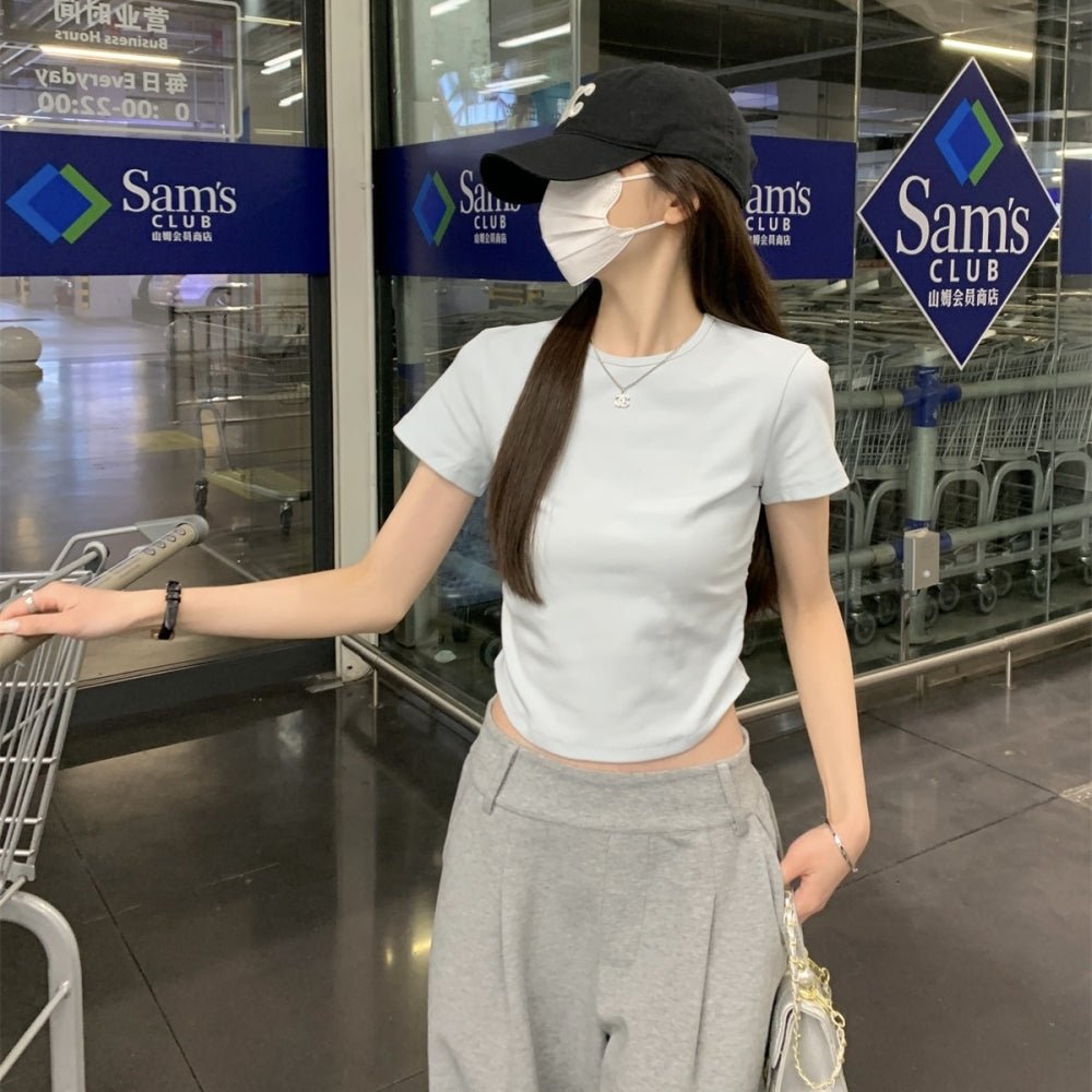 サイドギャザーシンプルクルーネックTシャツ｜オフィスカジュアル レディース 通販【ミレジェネ】