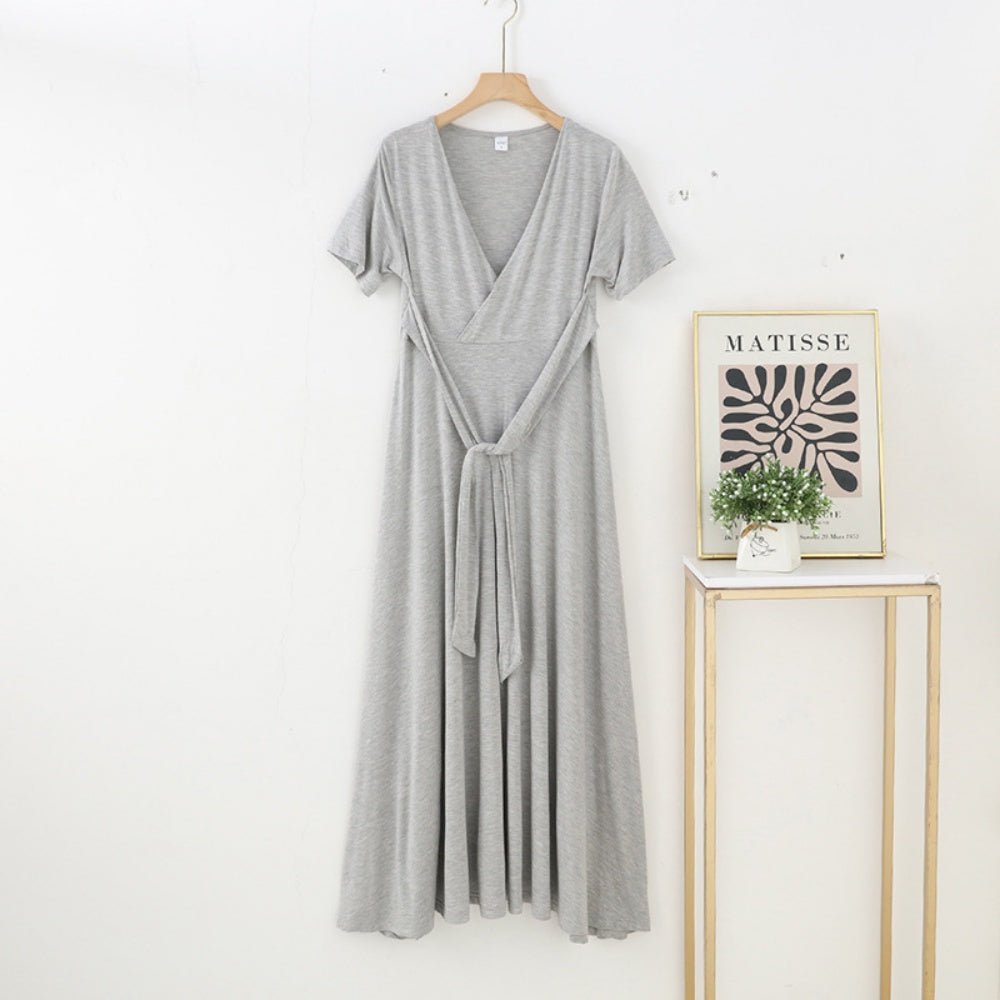 Vネックウエストリボンワンピース｜オフィスカジュアル レディース 通販【ミレジェネ】