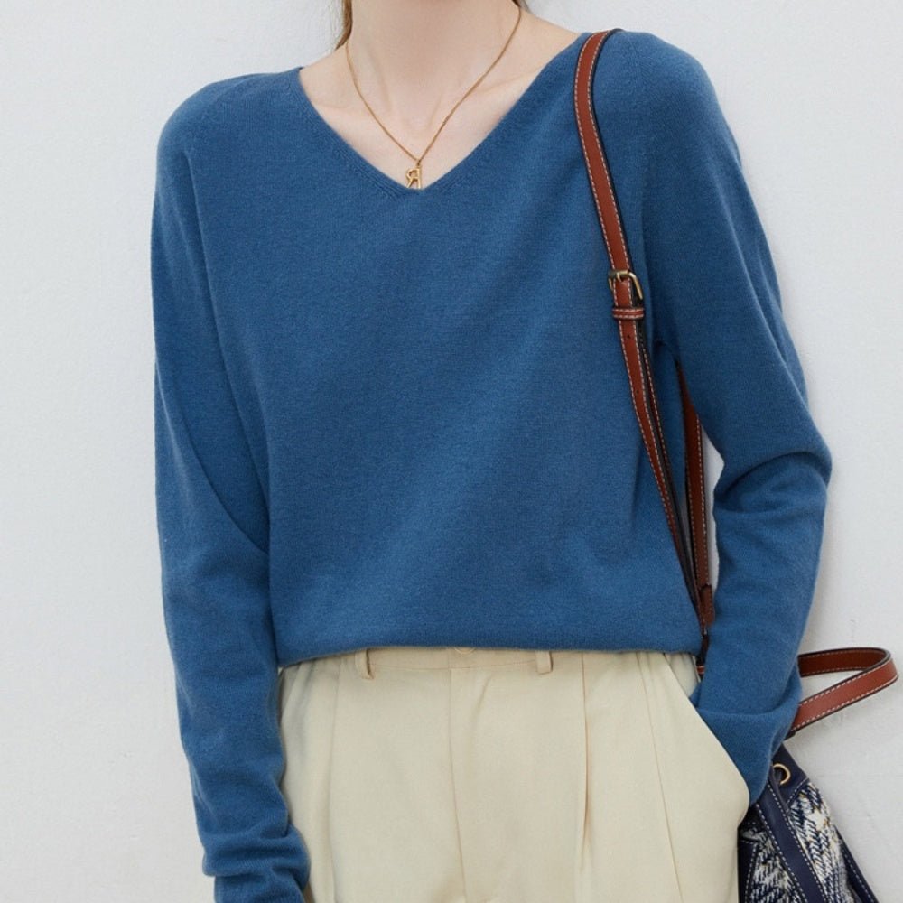 Vネックウールトップス｜オフィスカジュアル レディース 通販【ミレジェネ】