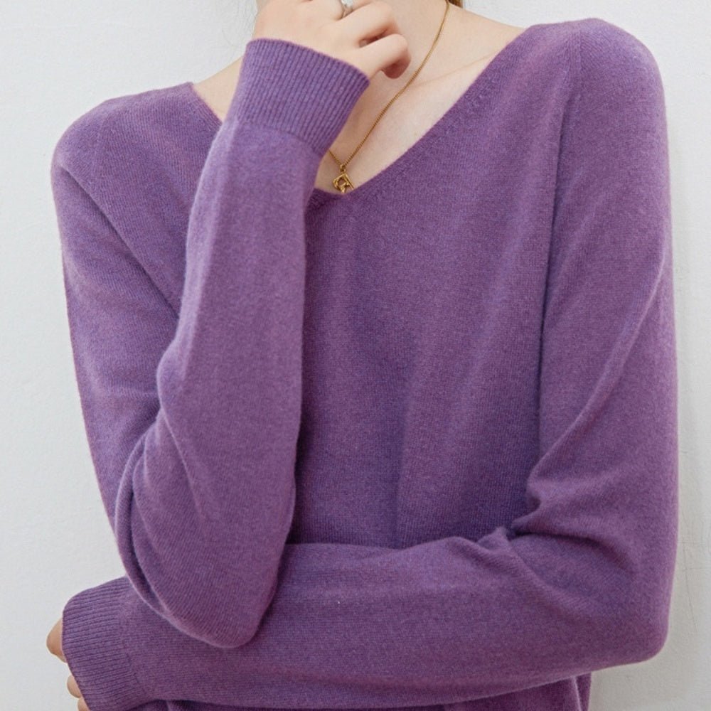 Vネックウールトップス｜オフィスカジュアル レディース 通販【ミレジェネ】