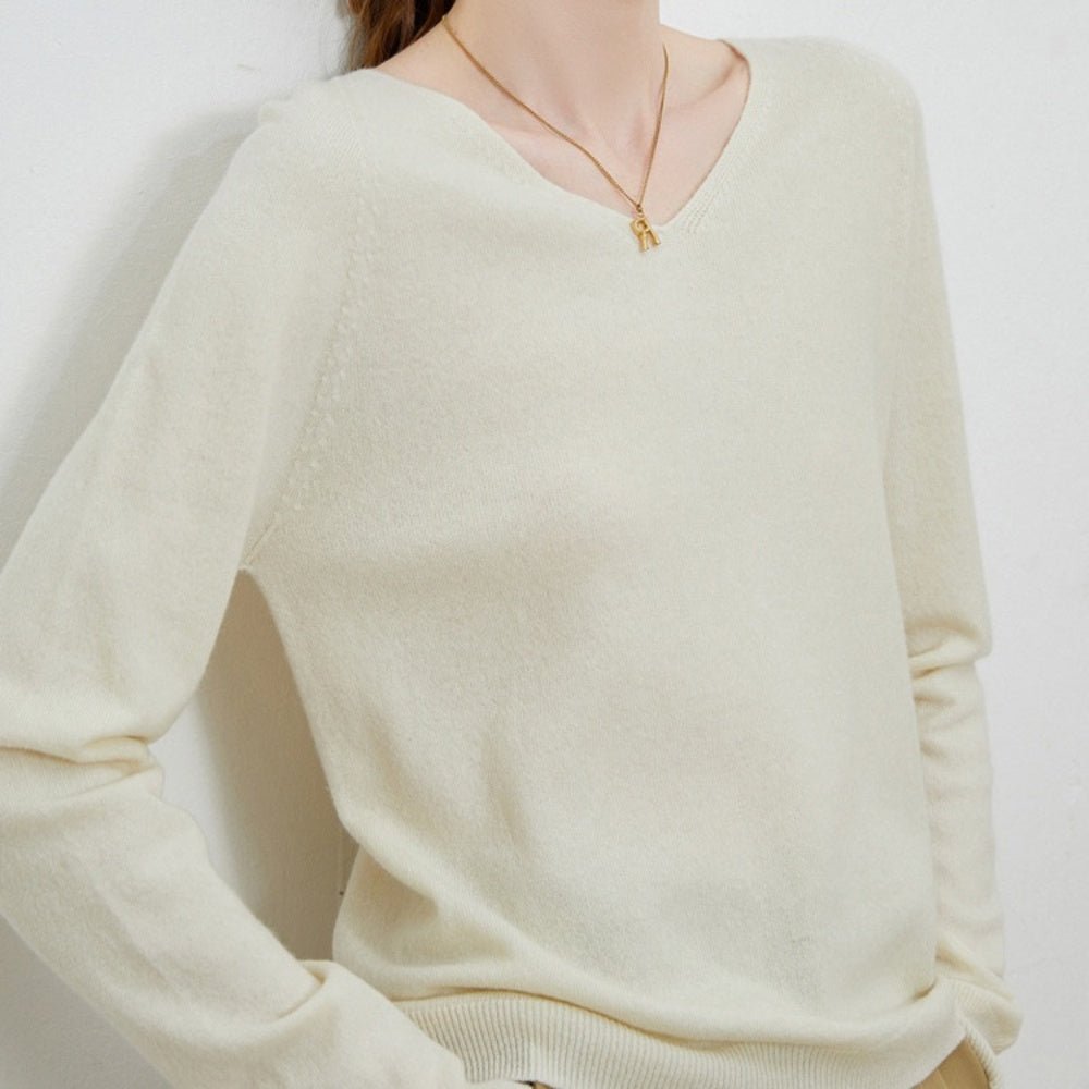 Vネックウールトップス｜オフィスカジュアル レディース 通販【ミレジェネ】