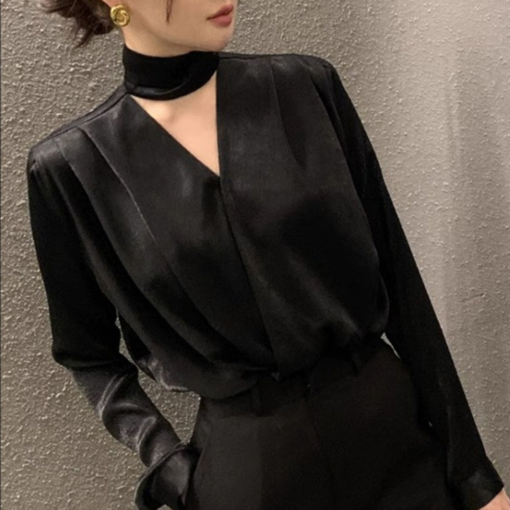 スカーフ付きVネックブラウス｜オフィスカジュアル レディース 通販【ミレジェネ】