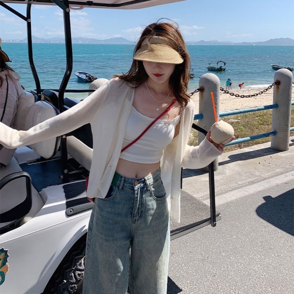 Vネックサマーニットカーディガン｜オフィスカジュアル レディース