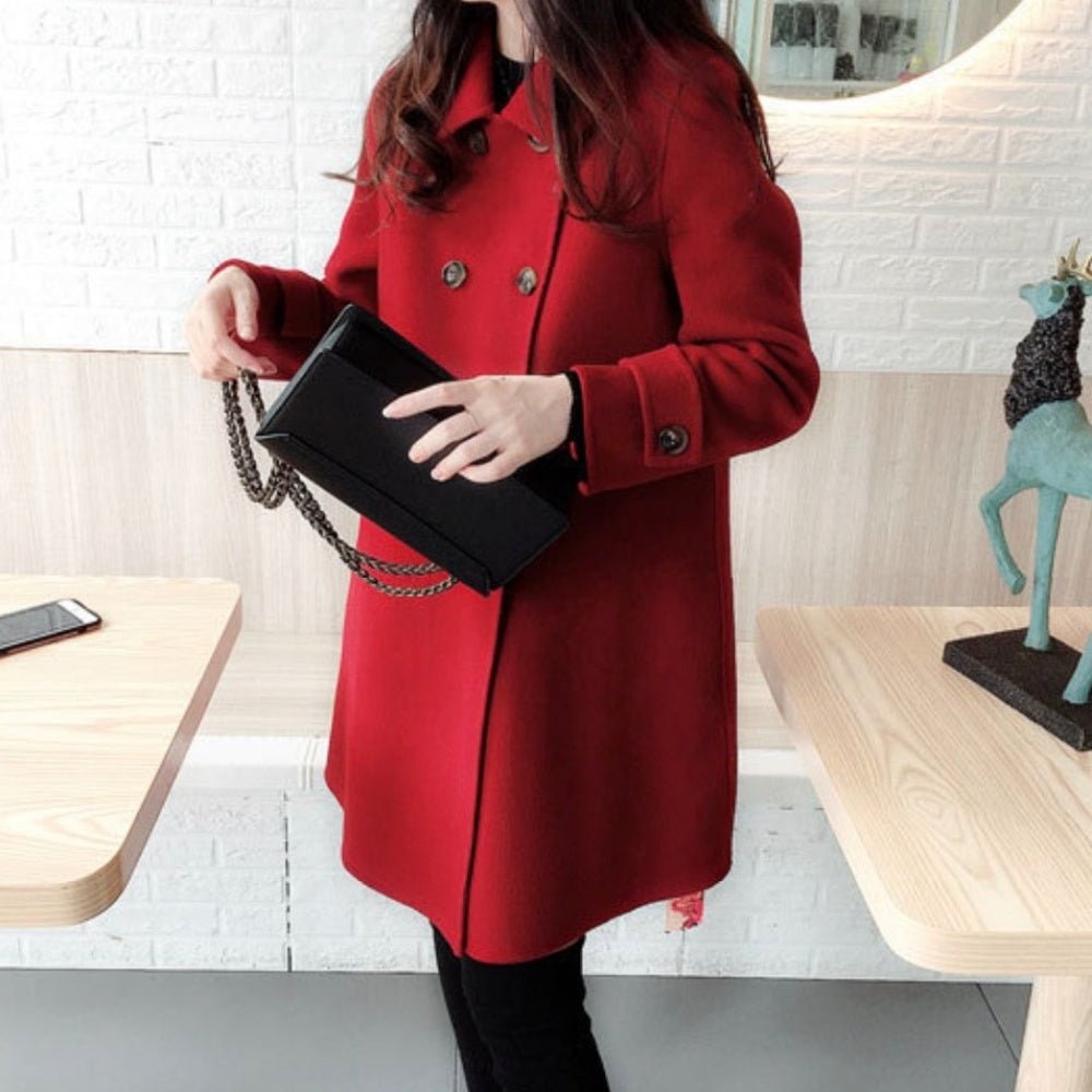 Wボタンウールコート｜オフィスカジュアル レディース 通販【ミレジェネ】