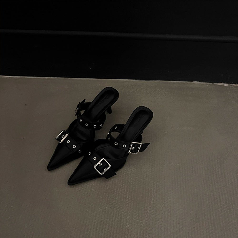 Wベルトアクセントミュール｜オフィスカジュアル レディース 通販【ミレジェネ】