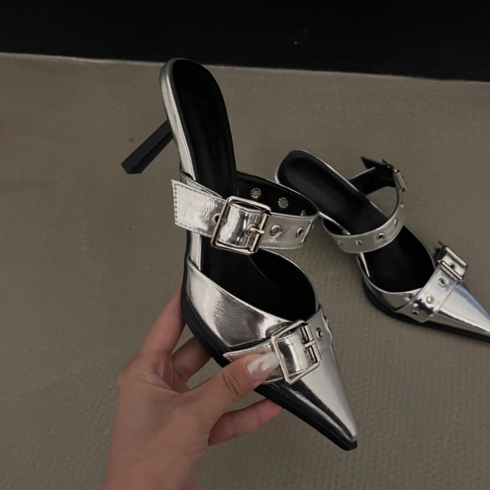 Wベルトアクセントミュール｜オフィスカジュアル レディース 通販【ミレジェネ】