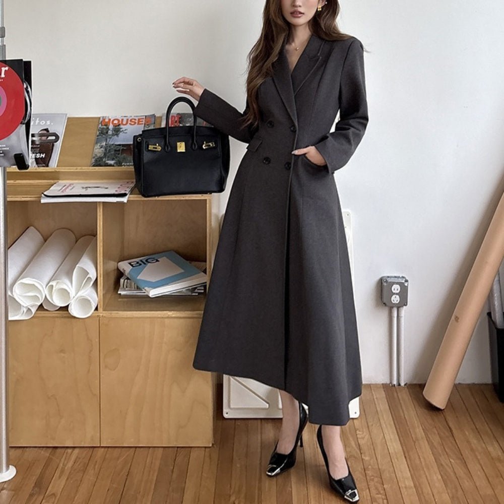 Wボタンロングコート｜オフィスカジュアル レディース 通販【ミレジェネ】