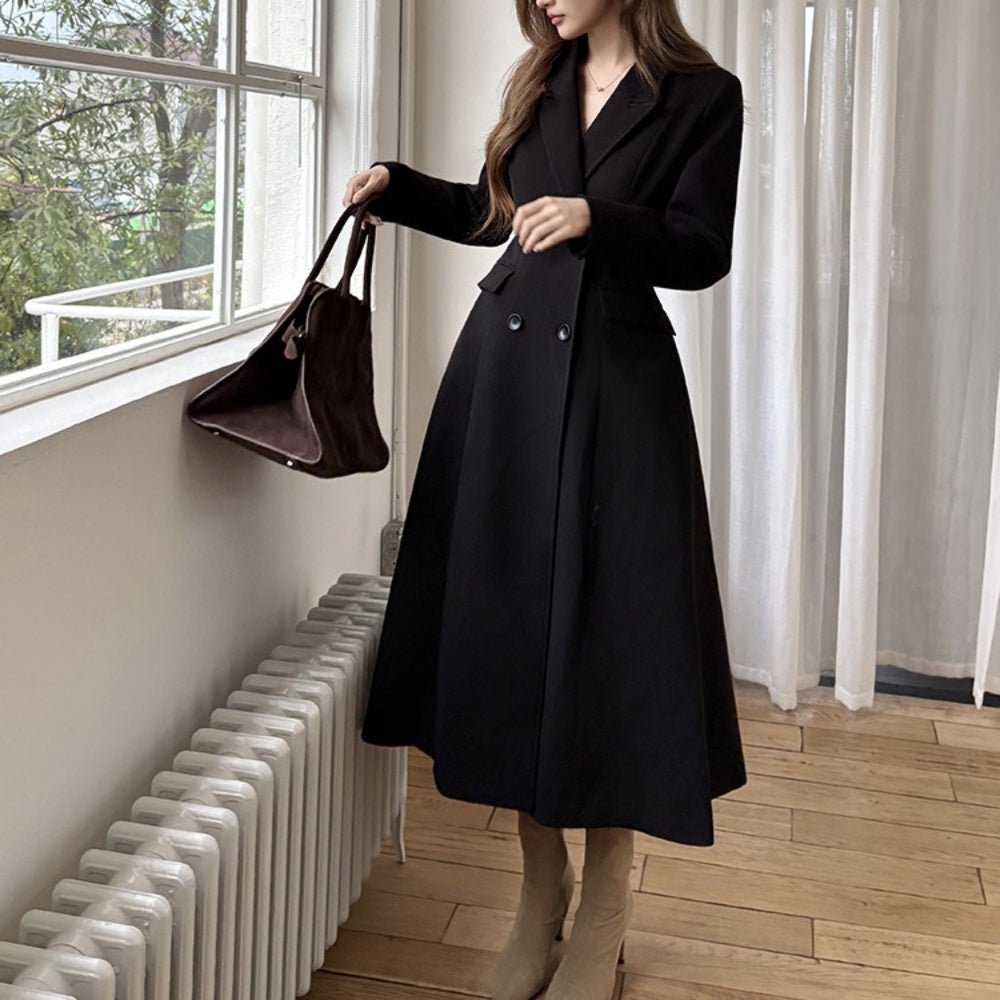 Wボタンロングコート｜オフィスカジュアル レディース 通販【ミレジェネ】