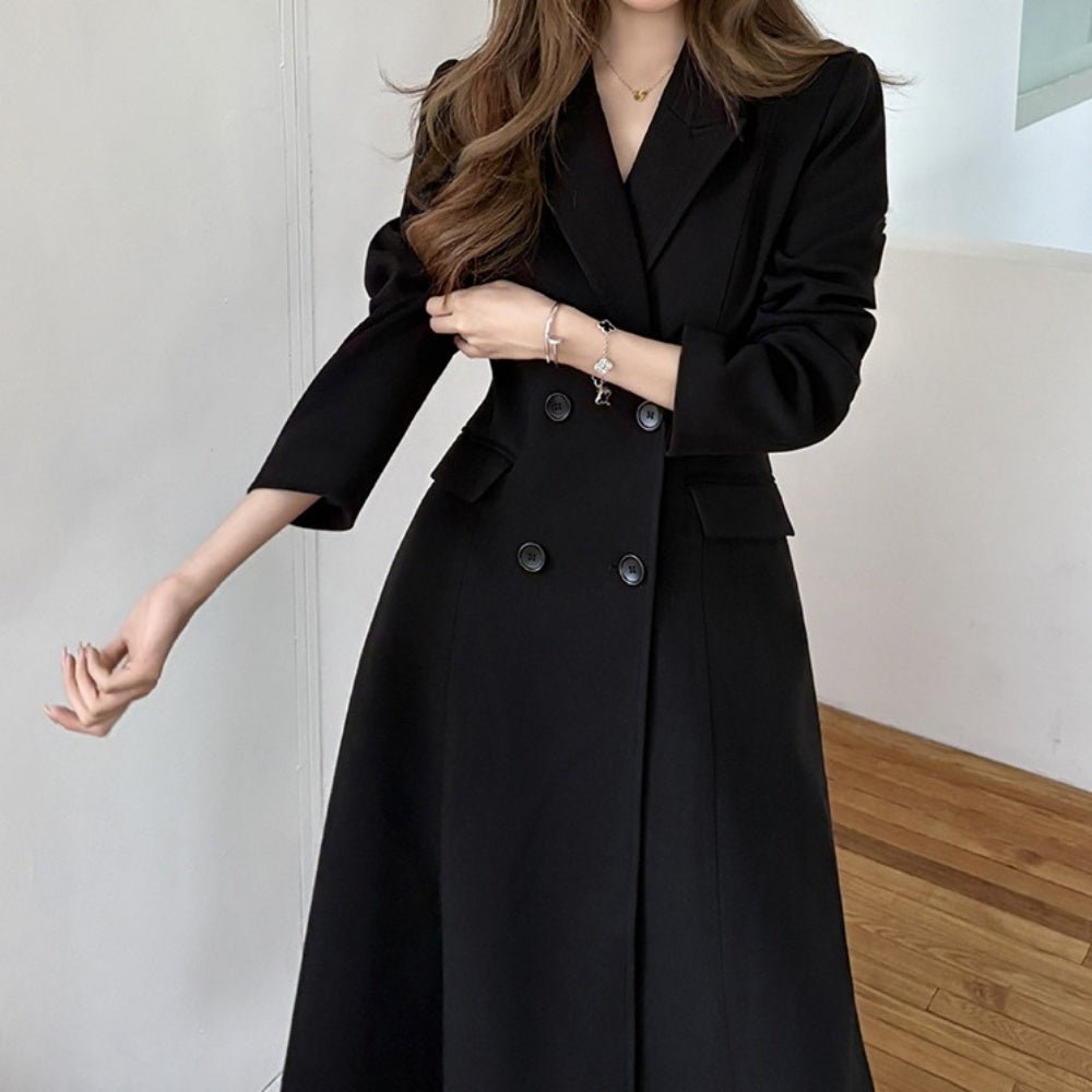 Wボタンロングコート｜オフィスカジュアル レディース 通販【ミレジェネ】