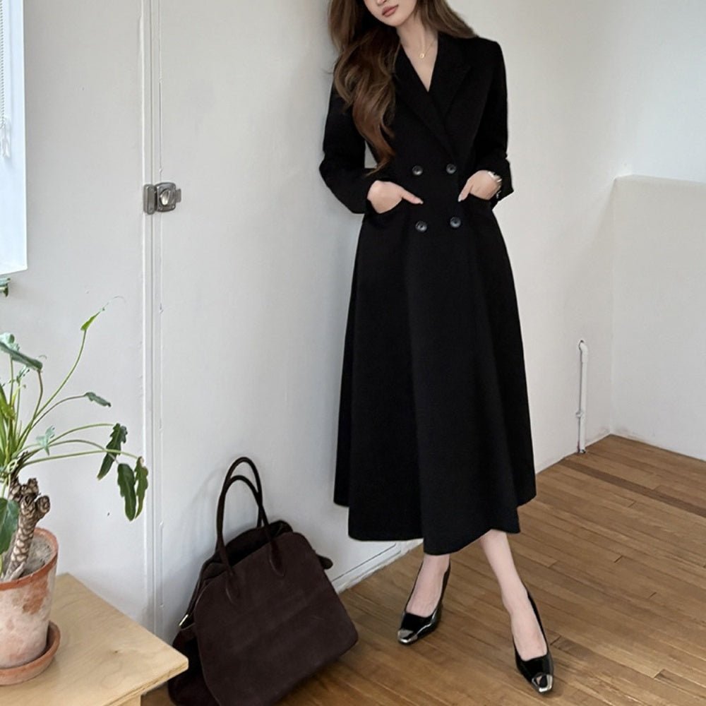 Wボタンロングコート｜オフィスカジュアル レディース 通販【ミレジェネ】