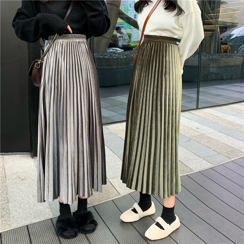 ベロアプリーツロングスカート