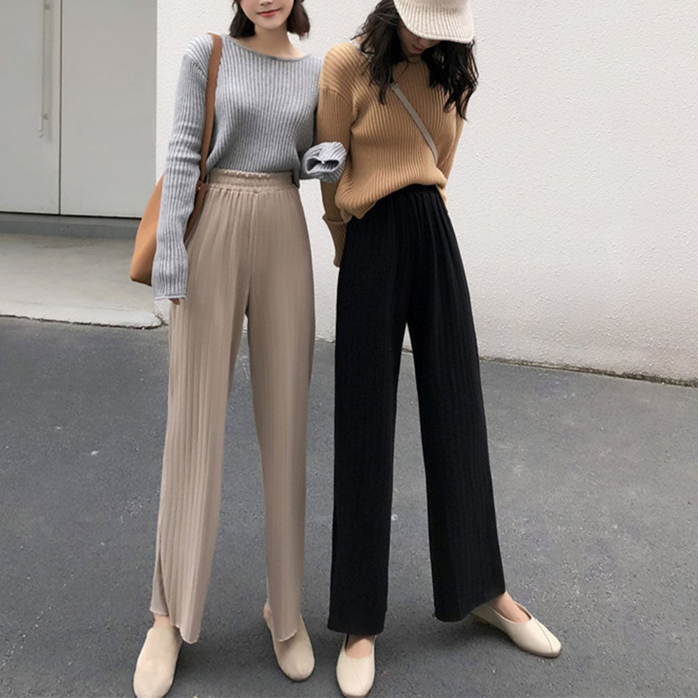 太リブリラックス美脚パンツ