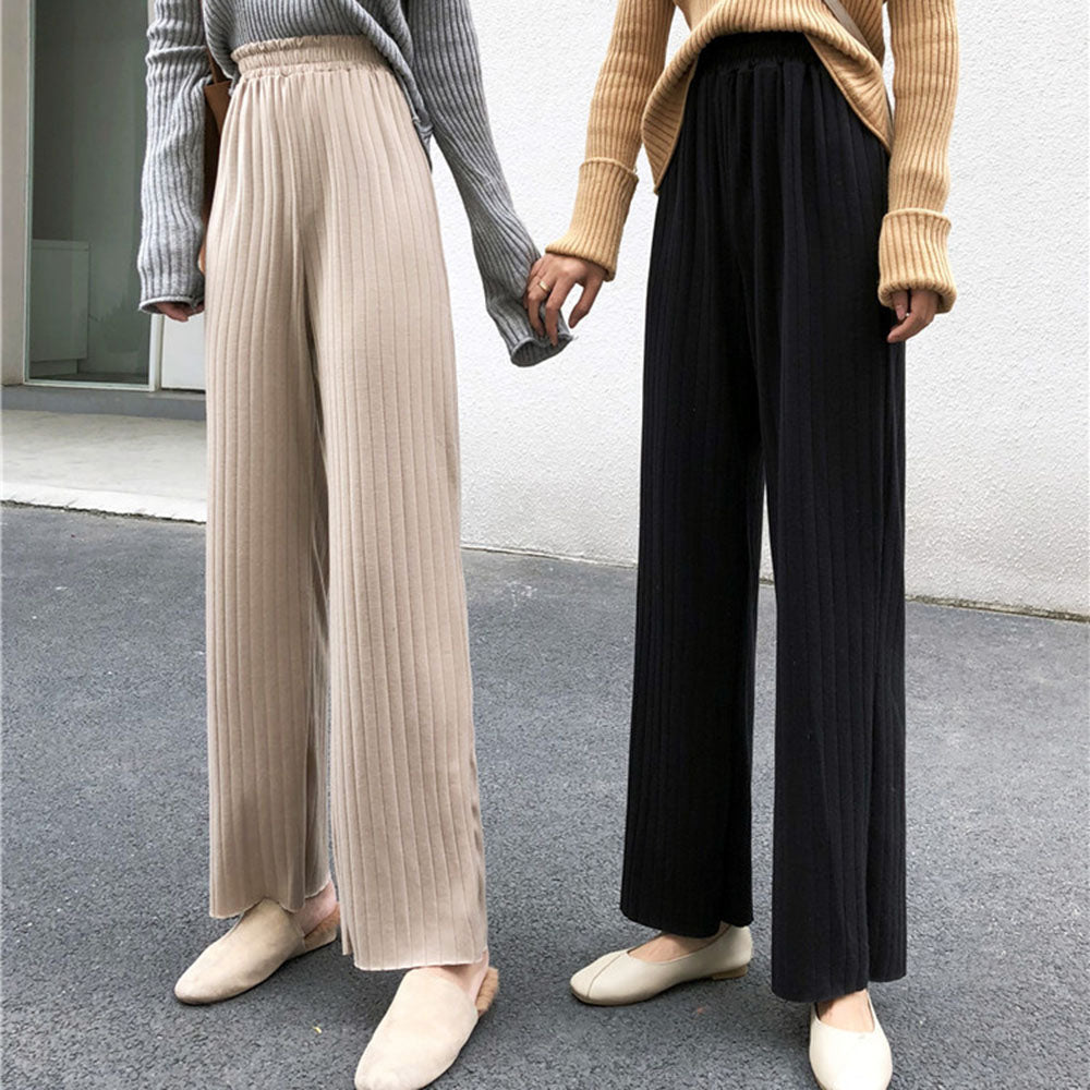 太リブリラックス美脚パンツ