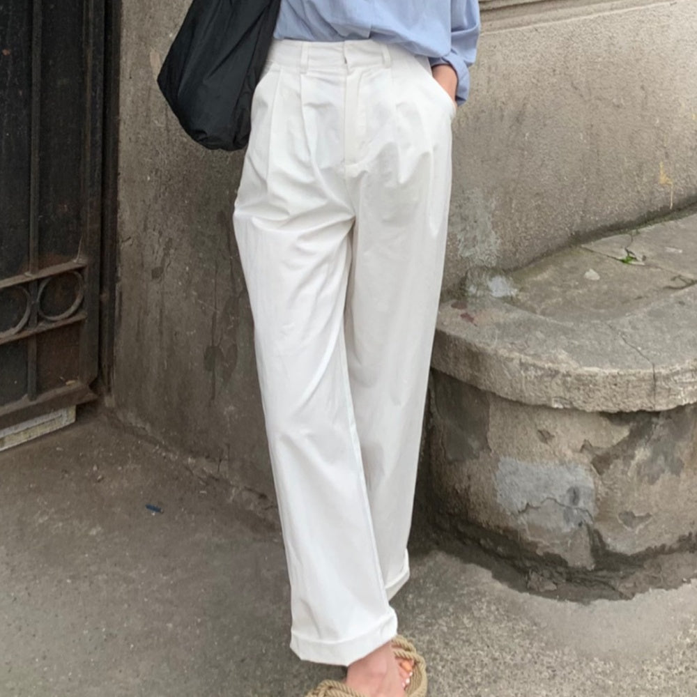 コットンテーパードパンツ