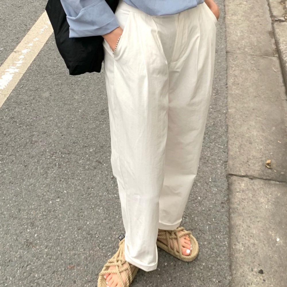 コットンテーパードパンツ