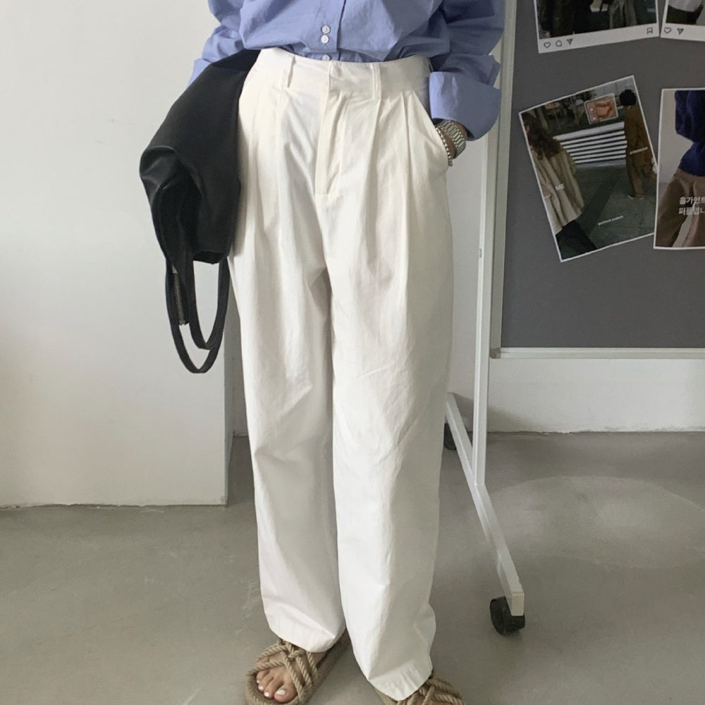 コットンテーパードパンツ
