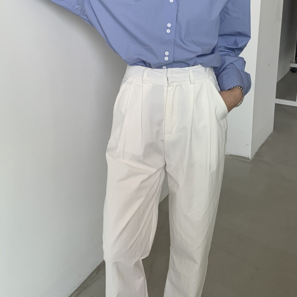 コットンテーパードパンツ