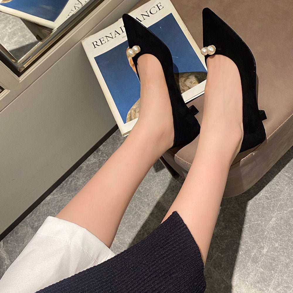 大粒パールモチーフパンプス