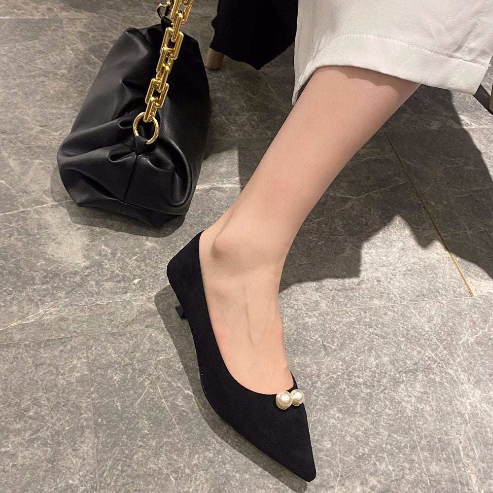 大粒パールモチーフパンプス