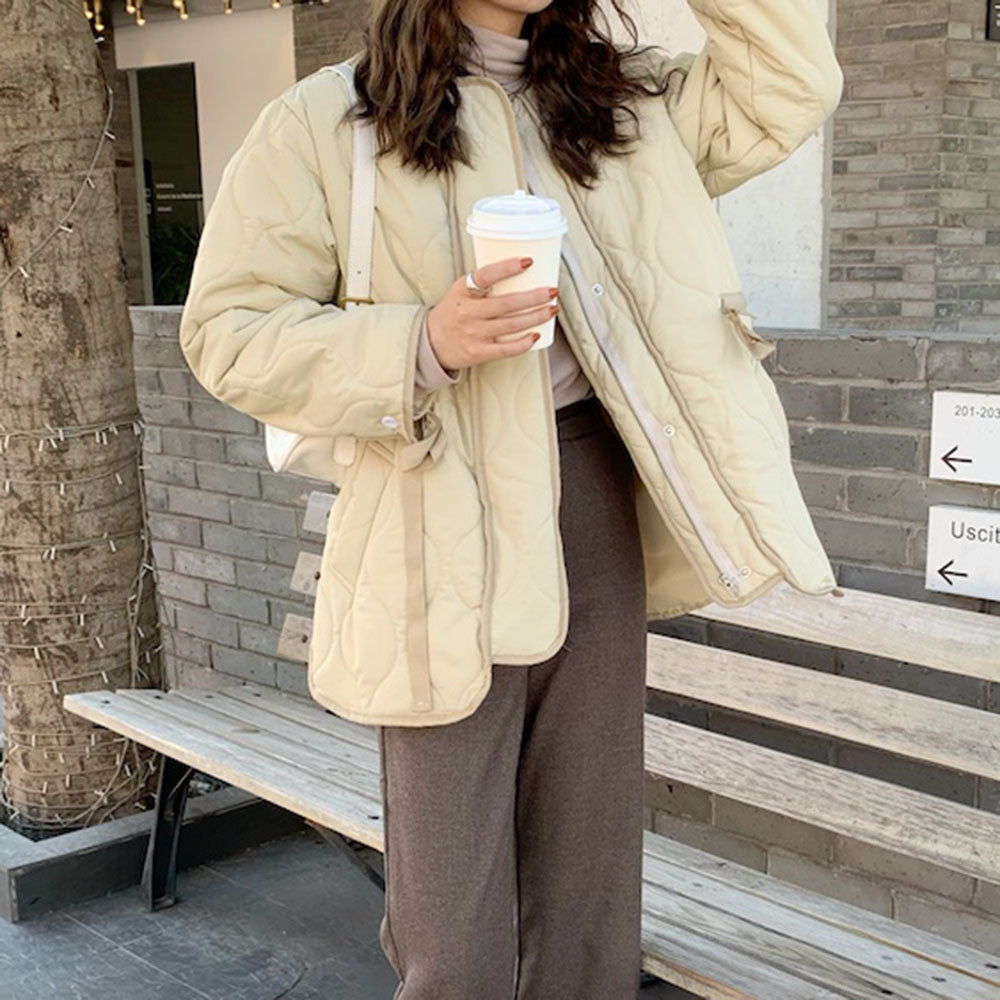 キルティングリボンコート