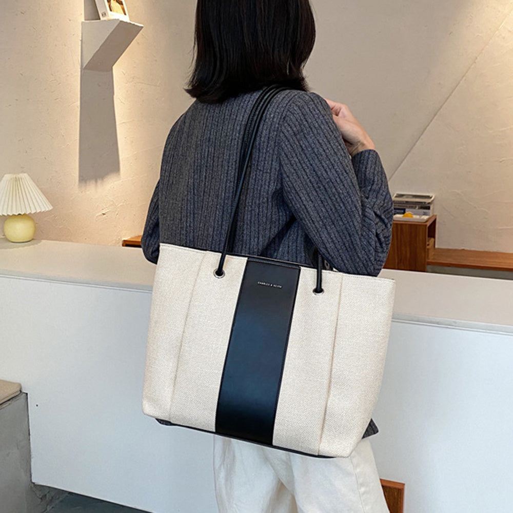 ファスナー付きキャンパストートバッグ