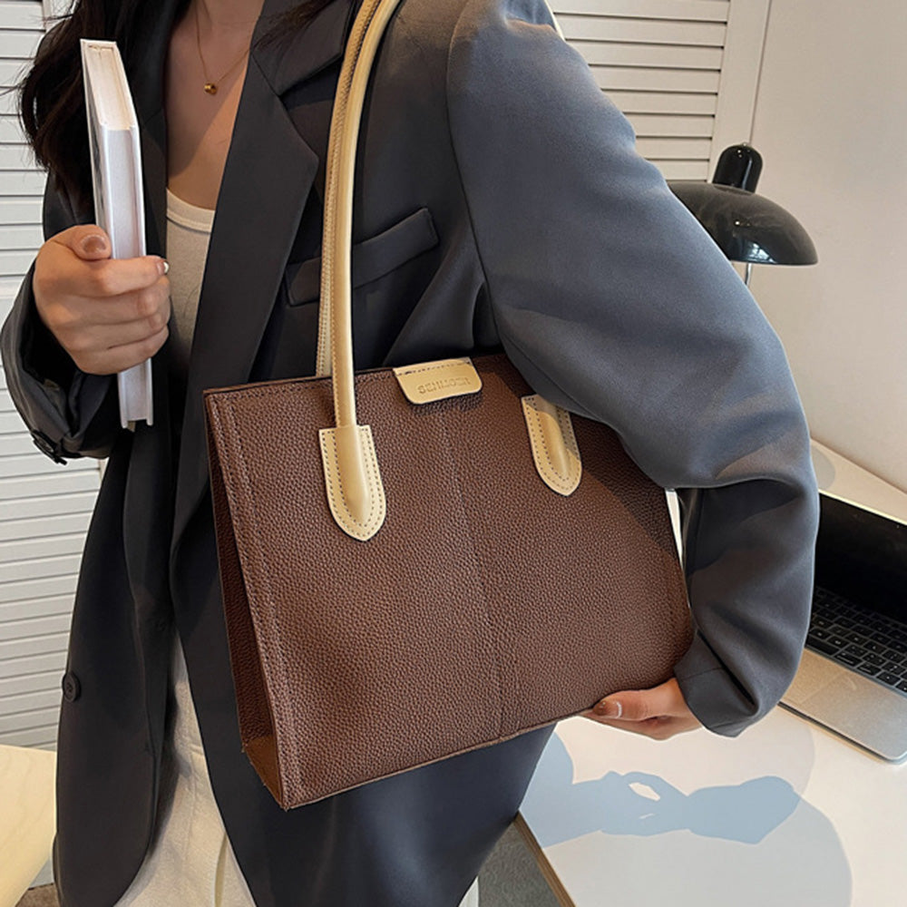 フェイクレザースクエアハンドバッグ