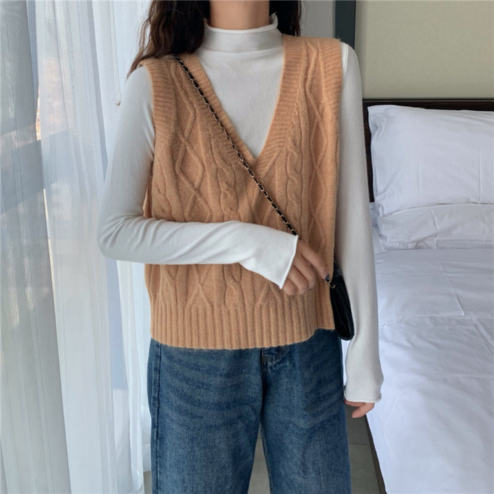 Vネックニットベスト