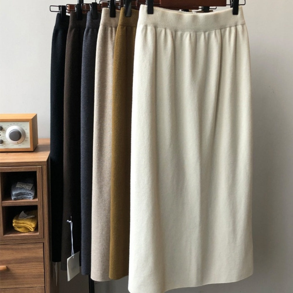 シンプルニットワンステップスカート
