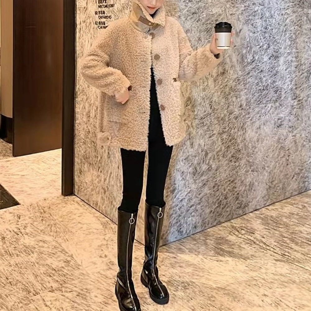 スタンドカラーボアジャケット