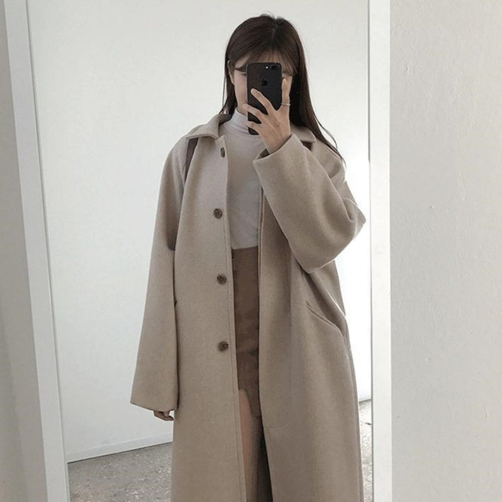 ロング丈ステンカラーコート