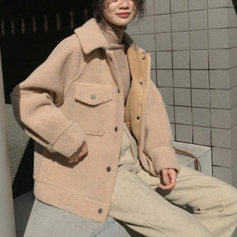ゆったりシルエットボアジャケット