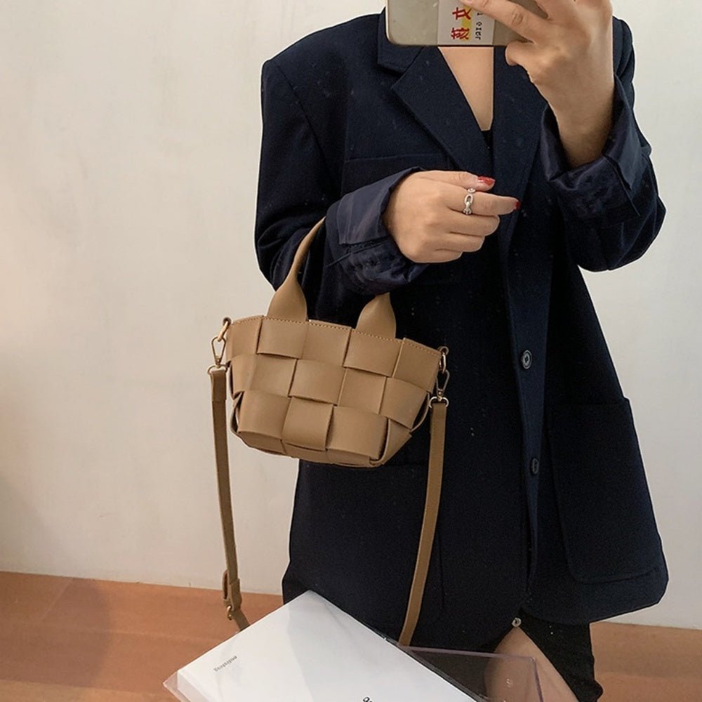 2way編み込みデザインハンドショルダーバッグ