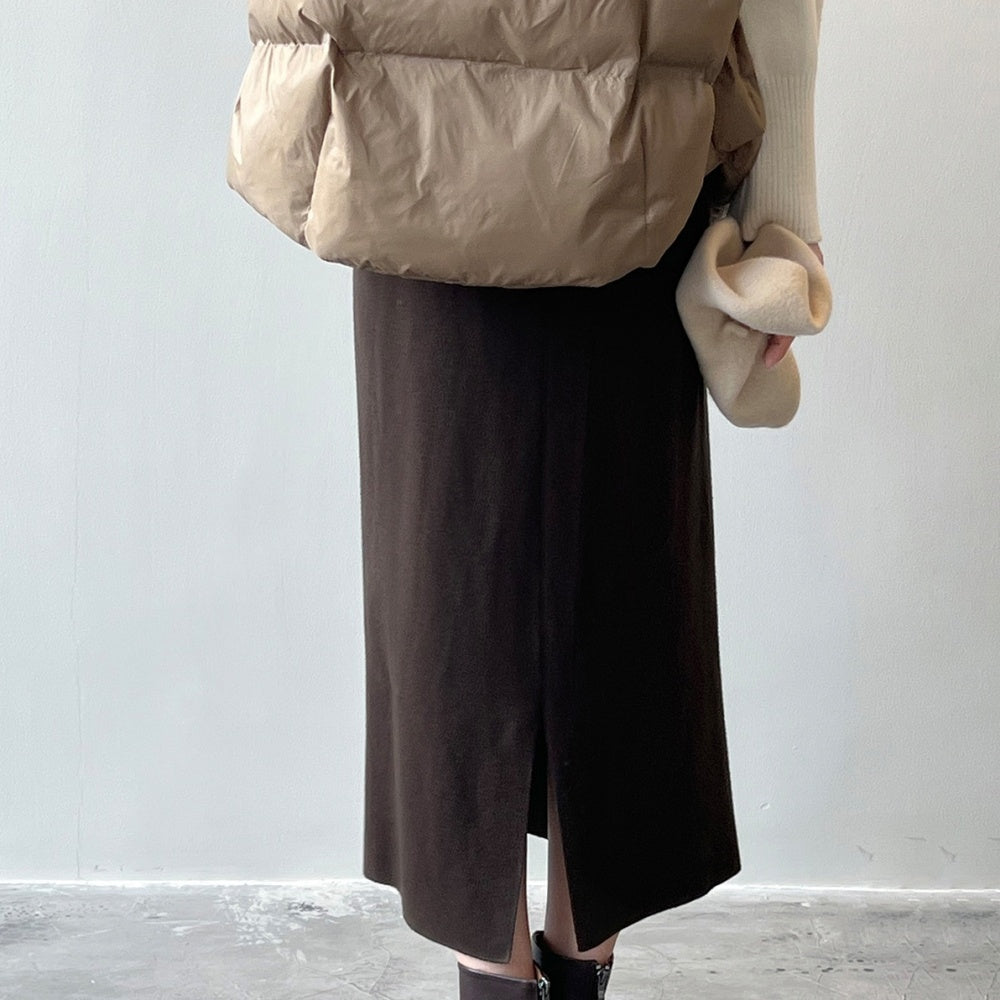 シンプルニットワンステップスカート